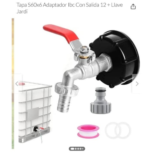 Adaptador Conector para Tanque IBC 1000L con Caño Llave de Jardín